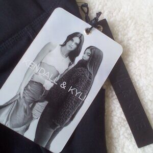 Kendall & Kylie Black Yoga Pants w/White Logo Size: L NWT